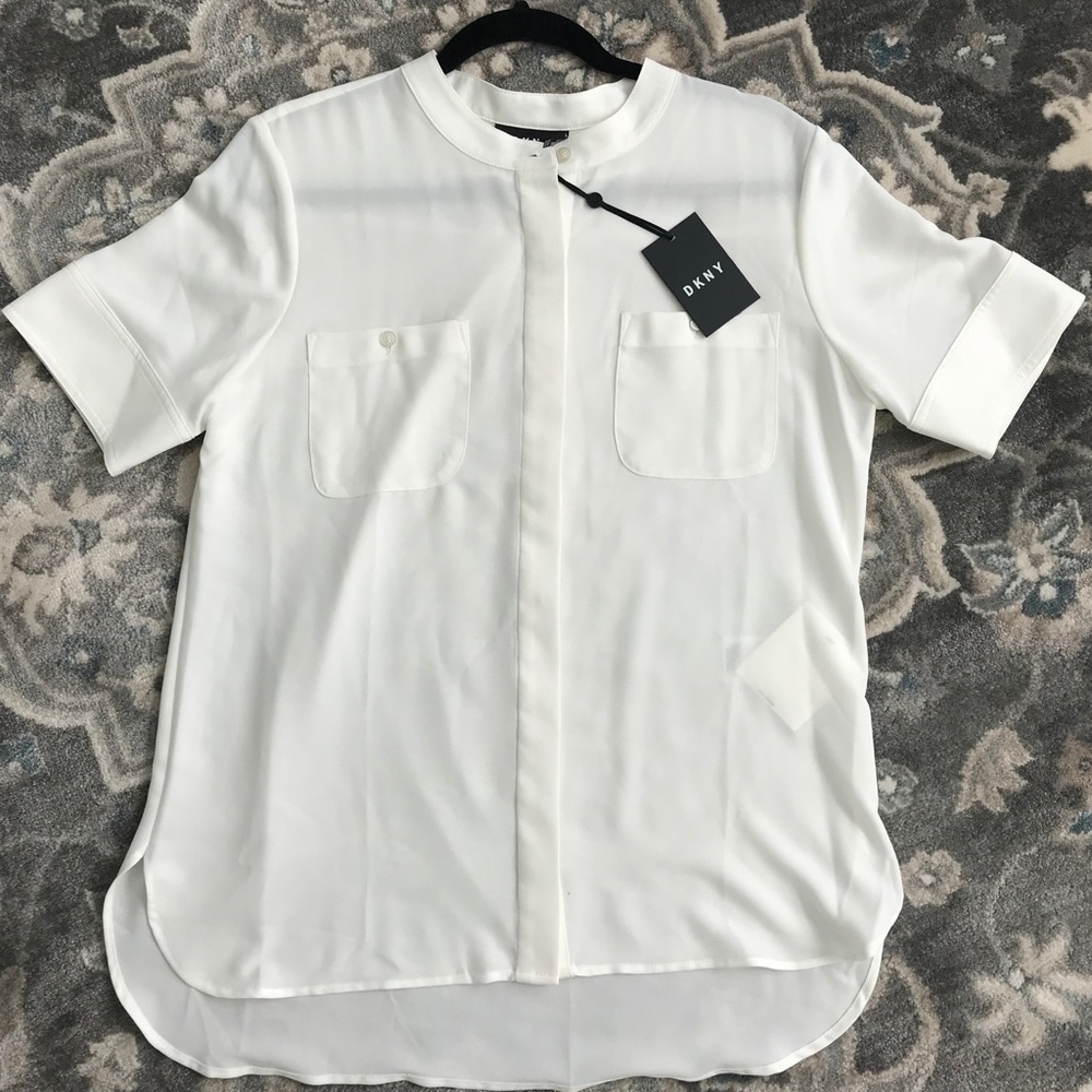 Short Sleeved Button Down Blouse